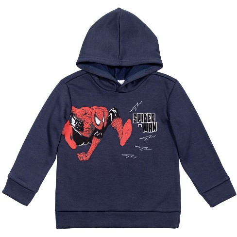 Marvel Spider-man Toddler Boys Pullover Hoodie Gray Blue 2t : Target