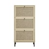 Okak Shoe Cabinet, Freestanding Shoe Organizer with 3 Flip Drawers, Shoe Storage Cabinet for Entryway, Living Room, Hallway, Natural - 3 of 4