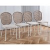 Maliang 5pieces dining set, 1 Table and 4 Chairs, for 4-6 people, White - 3 of 4