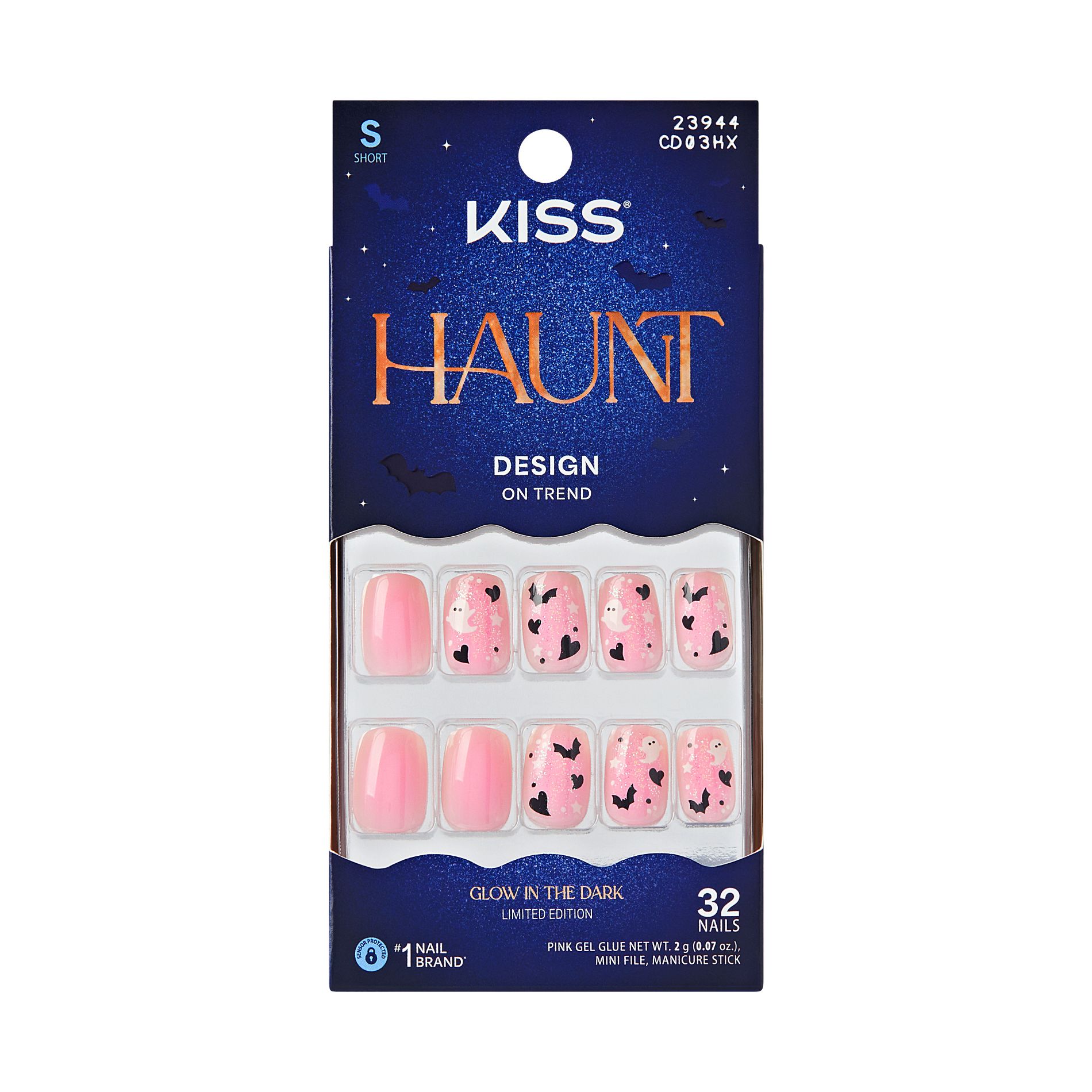 Kiss Haunt Design Halloween Press-On Fake Nails - Short Squoval - Trick or Tip - 35ct