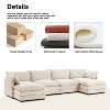 Hyleory 147 in. W 6-Piece Modern Corduroy Fabric Sectional Sofa with Double Ottomans - image 4 of 4