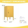 Acekool Lockable Metal End Table with Single Door, 2 Adjustable Shelves, Modern Minimalist Storage Cabinet for Bedroom and Living Room, Pink - 3 of 4