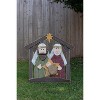 Painted Wood Nativity Scene 31"H Rustic Holiday Display with Easel Back by Kalalou - 4 of 4