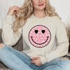 Simply Sage Market Women's Graphic Sweatshirt Leopard Heart Eyes Smiley - image 2 of 4