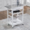 GlasFlength Kitchen Carts and Islands Modern Rolling Kitchen Cart with Spacious Storage for Kitchen, White,30”*15.75”*33.55" - 4 of 4