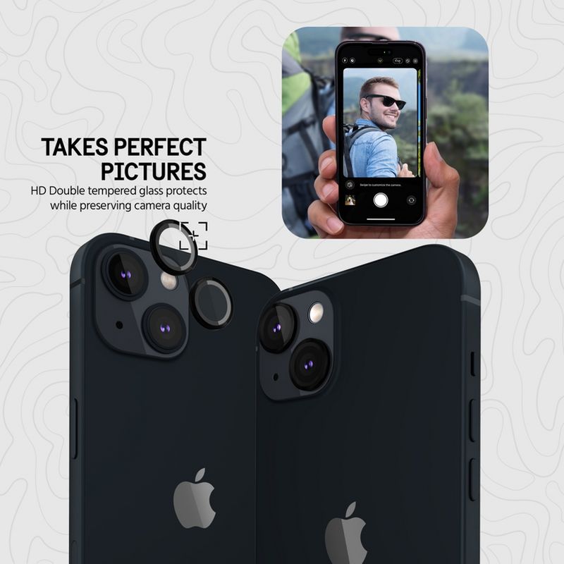 Pelican Apple iPhone 14/iPhone 14 Plus Aluminum Ring Camera Lens Protectors - Black, 4 of 8