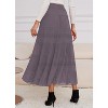 Women's 2025 Boho Chiffon Maxi Skirt - Flowy Pleated A-Line Long Skirt with Elastic Waist Grayish Purple - 2 of 4