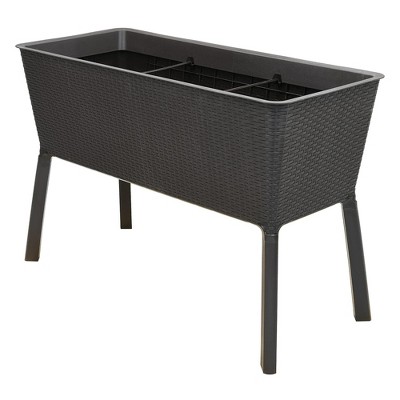 Polymer Outdoor Products 19.5" L x 44.5" W x 29.75" H Weather-Proof Elevated Garden Bed with Drainage Hole and Support Straps, Brown