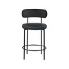 Meridian Furniture,Beacon Black Vegan Leather Seat Stool, Set of 2 - 3 of 4