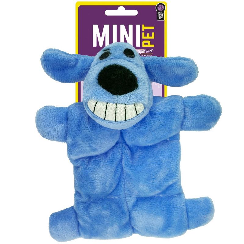 Multipet Mini Loofa Squeaker Mat Dog Toy - Blue - 6&#34;, 1 of 5