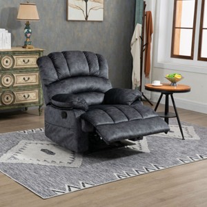 Upholstered Manual Recliner Sofa Chair,Extra Wide Recliner,Recliner Chairfor Living Room,Bedroom,Lounge,Apartment-Cuddlewood - 1 of 4