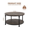 Coolmee Round Coffee Table, 2 Tier Center Table with Storage for Living Room, Wood Center Table for Living Room, Apartment - 2 of 4
