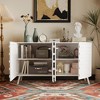 Famapy White Textured-Door Side Table with Adjustable Shelves:Nordic-Style Freestanding Storage Cabinet for Living Room & Entryway - 4 of 4
