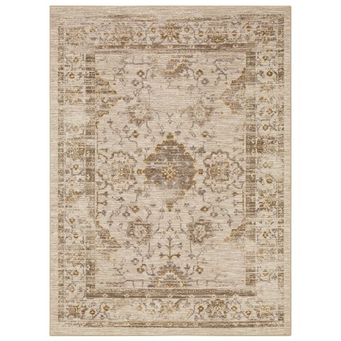 7'x10' Vintage Tufted Distressed Area Rug Tan - Threshold™ : Target