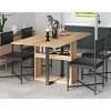 5 PCS Dining Set with 1 Foldable Table and 4 Chairs, MDF Top Table with Storage Rack, Iron Frame Chair with PU Leather Cushion-Coolbibila - 3 of 4