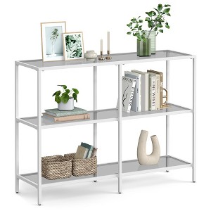 VASAGLE Console Sofa Table, Modern Entryway Table, Tempered Glass Table, Metal Frame - 1 of 4