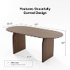 Wooakway 30"H Oval Wood Dining Table Kitchen Table Conference Table with Double Pedestal - 3 of 4