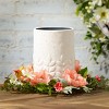 8.25"H Sullivans Modern Cement Leaf Tall Cream Pot, Cream - 3 of 4