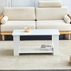 Modern Coffee Table Cocktail Table Center Table Side Table Accent Table, White/Walnut/Gray/Natural-ModernLuxe - 3 of 4