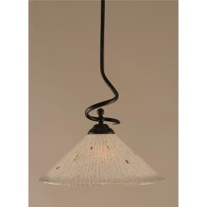 Toltec Lighting Capri 1 - Light Pendant in  Dark Granite with 16" Frosted Crystal Shade - 1 of 1
