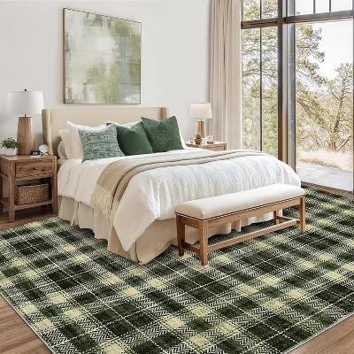 Washable Area Rug Non-Shedding & Easy Care Mat for Kitchen Dining Room Living Room Bedroom Home Decor, Modern Farmhouse Foldable Thin Non Slip Carpet
