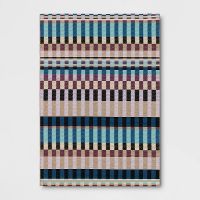 7'x10' Blocked Stripes Outdoor Area Rug - Threshold™