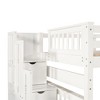 NicBex Full over Full Bunk Bed Convertible Wooden Bed Frame with Storage Stairs, Shelves, Drawers and Guardrail, No Box Spring Required - 4 of 4