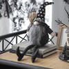 Whisen Fabric Sitting Gnome, Broomstick & Soft Legs, Halloween Decoration - Black & White - 2 of 4