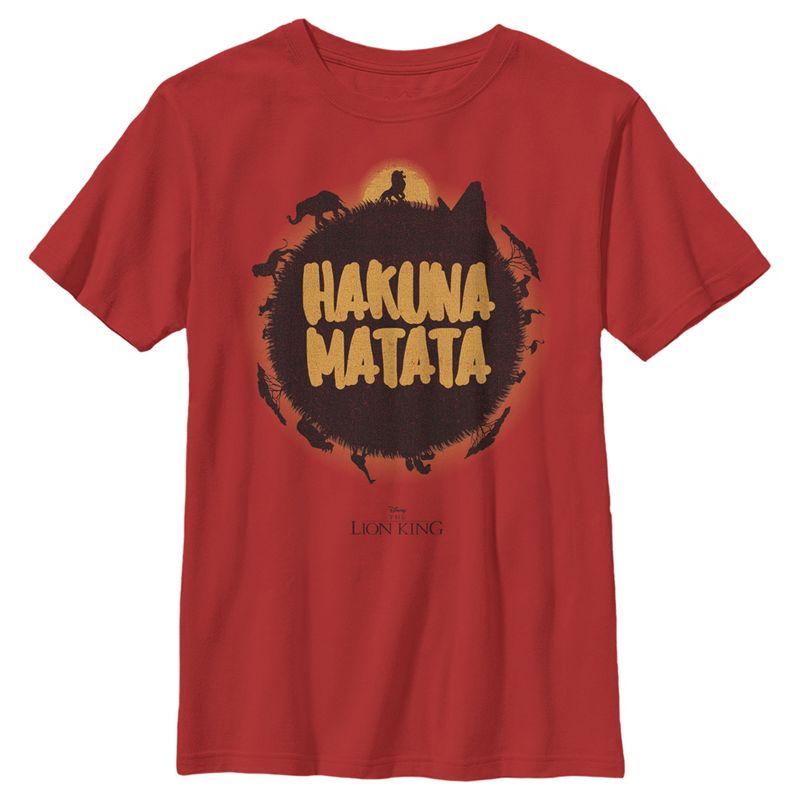 Boy's Lion King Hakuna Matata Jungle Sun T-Shirt, 1 of 5