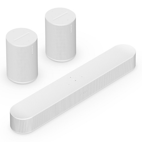 Sonos Set Beam (gen 2) And Pair Of 100 Wireless Smart Speakers (white) : Target