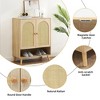 Nasitip 2 Door Natural Rattan 4-Tier Shoe Cabinet with Adjustable Shelves, Free Standing Shoe Rack with Opening Shelf for Entryway, Living Room - 4 of 4