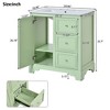 NicBex 29.9" Bathroom Vanity with Sink, Bathroom Cabinet Storage, 1 Soft Closing Cabinet Doors with Adjustable Shelf, 3 Drawers for Bathroom, Green - 2 of 4