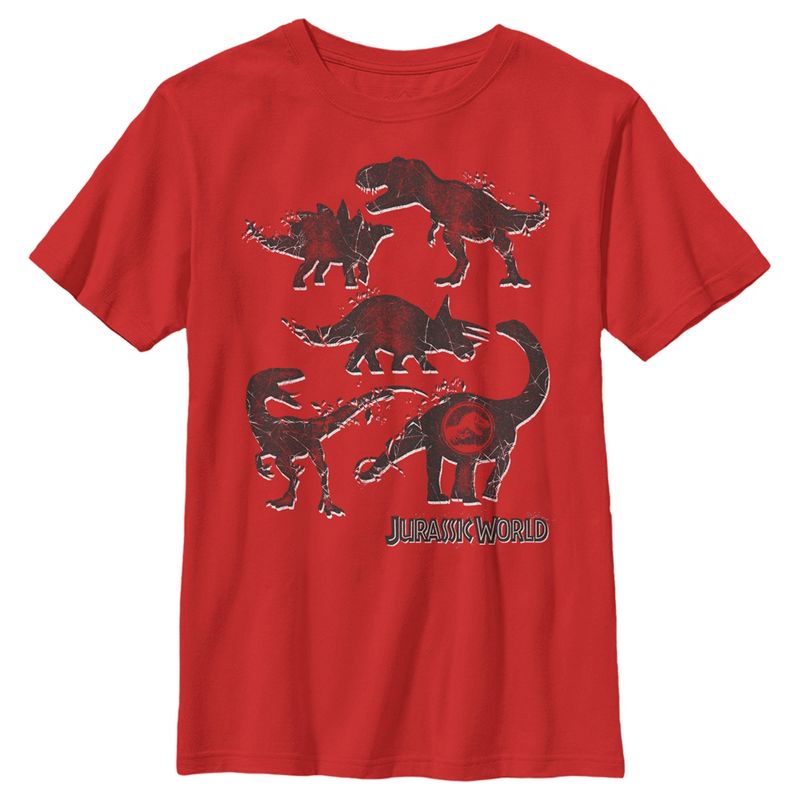 Boy's Jurassic World Dinosaurs Silhouettes T-Shirt, 1 of 5