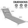 Pellebant 2PC Patio Chaise Lounge Chairs Cushion 22D Sponge 220gsm Polyester Fabric - 2 of 4