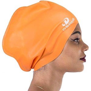 DSANE Extra Large Swimming Cap for Women and Men,Special Design Swim Cap for Very Long Thick Curly Hair&Dreadlocks Weaves Braids Afros Silicone - 1 of 1