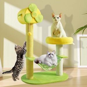 Cat climbing frames and multi-level cat towers with durable scratching posts, comfortable and fun jumping platforms, hanging toys, viewing perches - 1 of 4