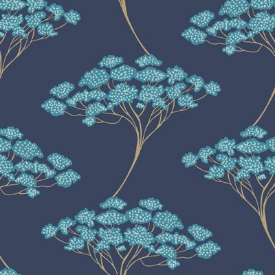 NuWallpaper Ficus Peel And Stick Wallpaper Blue