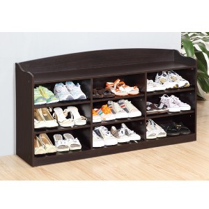 VYNXARIA Red Cocoa Entryway Shoe Bench - 9 - Shelf, Holds 18 Pairs with High Capacity - 1 of 4