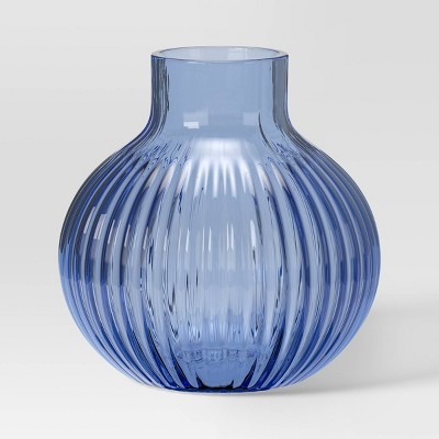 Round Glass Vase Blue - Room Essentials™