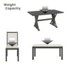 CAVINAS Dining Table Set for 6 Kitchen Table Wood Dining Table Set with Trestle Legs 4 Upholstered Dining Chairs and Bench for Dining Room - 3 of 4