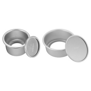 Unique Bargains Aluminum Alloy Nonstick Coating Removable Bottom Durable Round Cake Pan 1 Set - 1 of 4