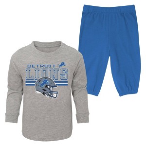 NFL Detroit Lions Boys' 2pk Pant and Long Sleeve T-Shirt Set - 1 of 3