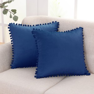 Deconovo Velvet Pom-Pom Pillow Covers 2-Pack – Multiple Sizes (Cover Only) - 1 of 4