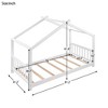 CAVINAS Twin Size Platform Bed Modern House-Shaped Pine Bed Frame with Roof, Headboard and Footboard for Bedroom - 3 of 4