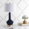 29" Ceramic/Metal Copenhagen Table Lamp: White Linen Shade, LED Bulb Included - JONATHAN Y - 3 of 4