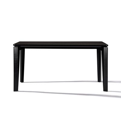 LuxenHome Wenge in Ash Veneer MDF Wood 6-Person Rectangle Dining Table with Rubberwood Legs Black