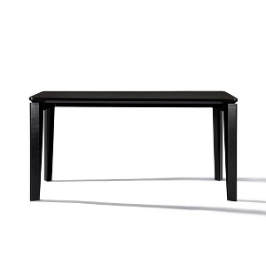 LuxenHome Wenge in Ash Veneer MDF Wood 6-Person Rectangle Dining Table with Rubberwood Legs Black - 1 of 4