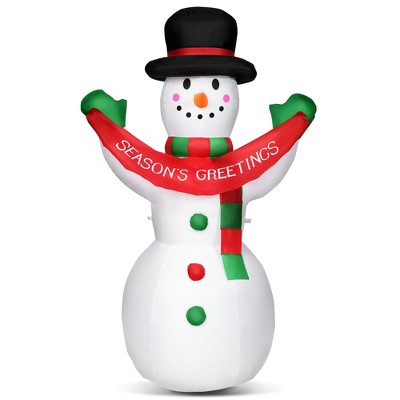 Costway 6 FT Inflatable Christmas Snowman w/ LED Lights Blow Up Outdoor Yard Decoration