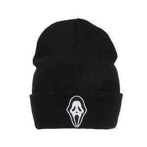 Ghostface Embroidered Face Logo On Black  Cuff Beanie - 1 of 4