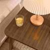 Lirago Dark Walnut Mid-Century End Table with Woven Shelf Solid Wood Bedside Table 23"H x 23"D x 23"W - 4 of 4